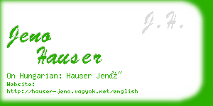 jeno hauser business card